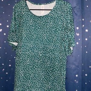 Green polka dot shirt